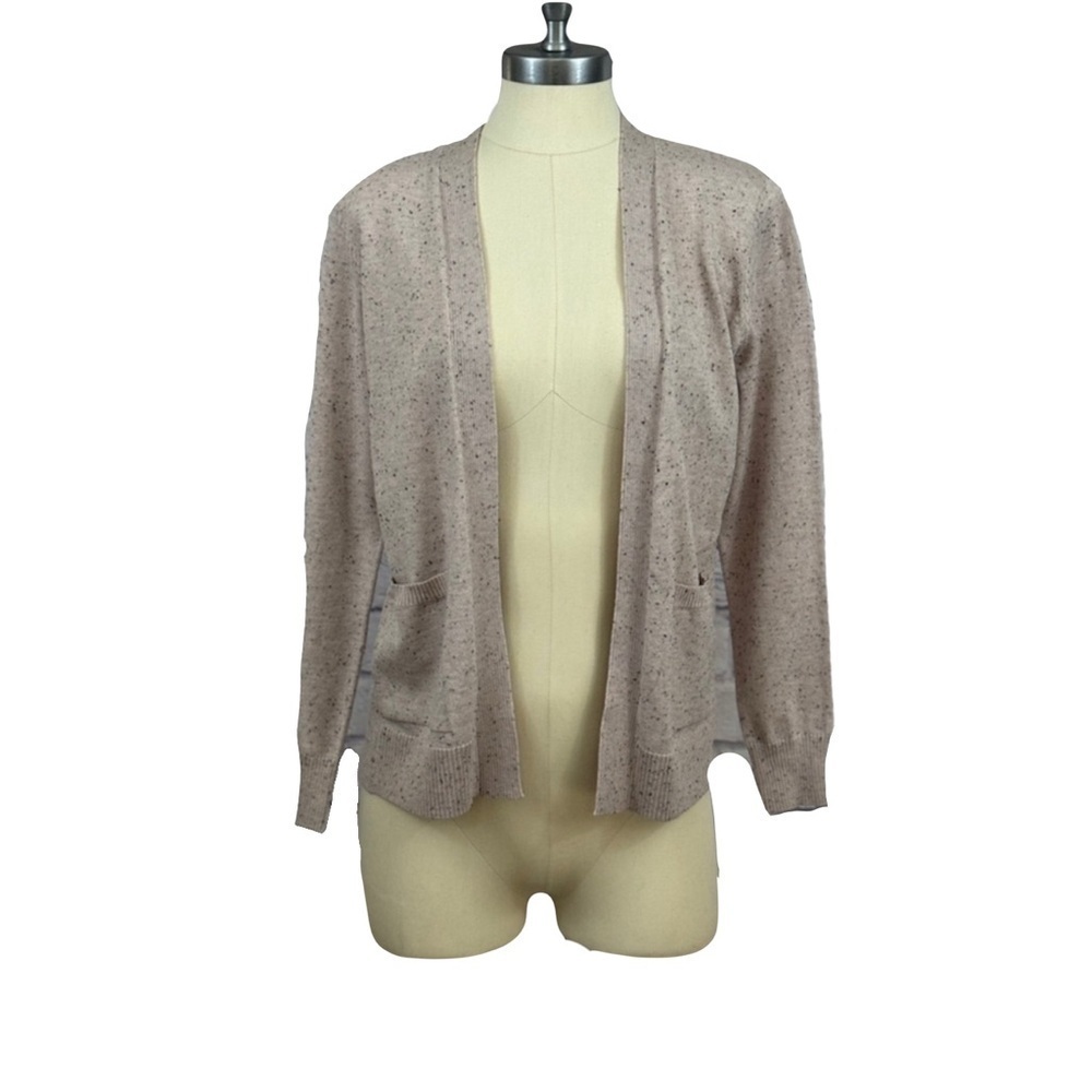 VERVE AMI women’s ivory black speckled long sleeve cardigan